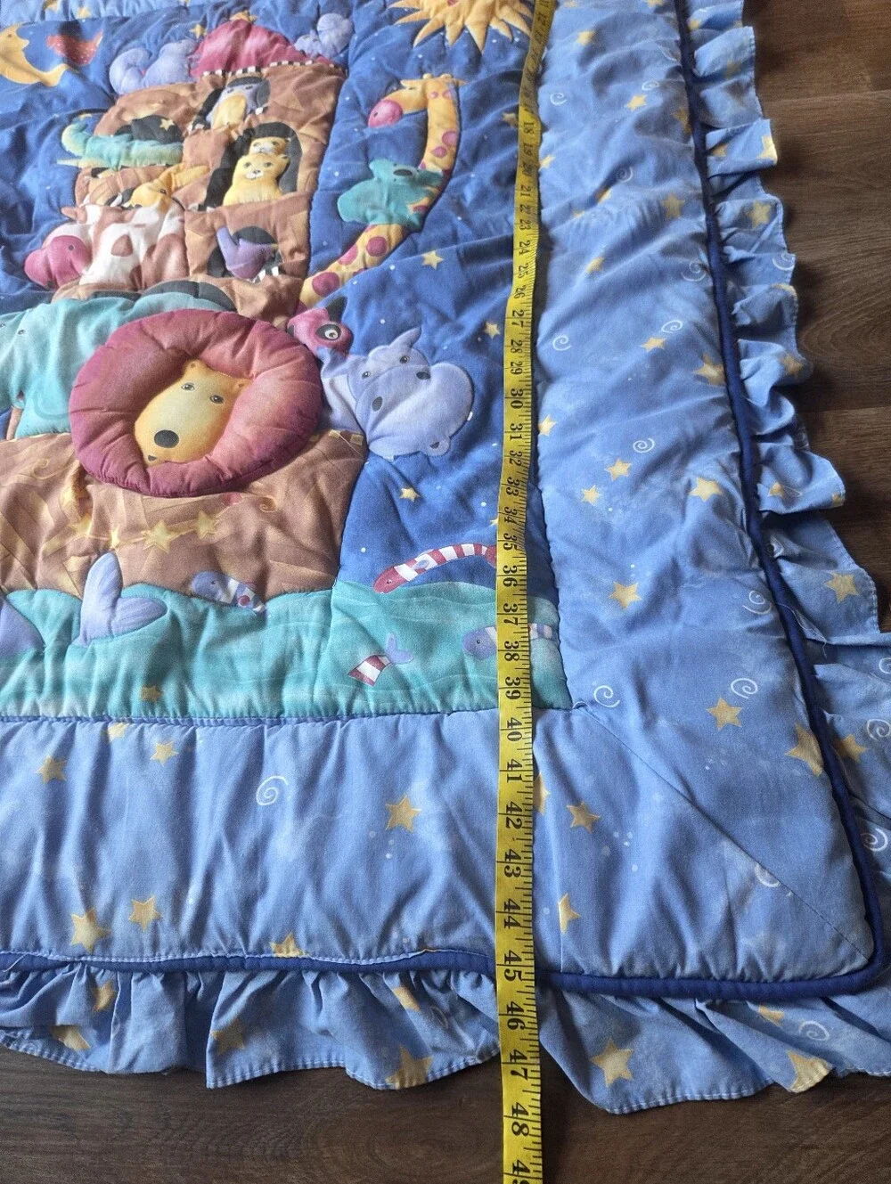 Vintage 90s Viv Eisner Hess Noah’s Ark Celestial Nursery Crib Comforter Blanket